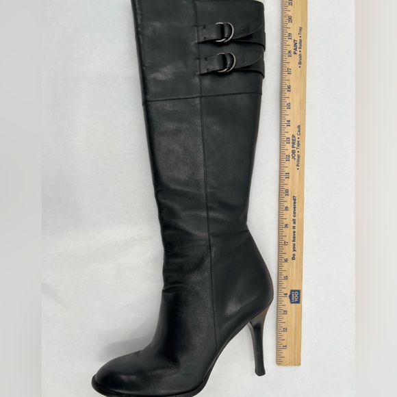 COLE HAAN Air Tall Knee High Boots Sz 10 B Black Leather Side Zipper - Picture 8 of 8